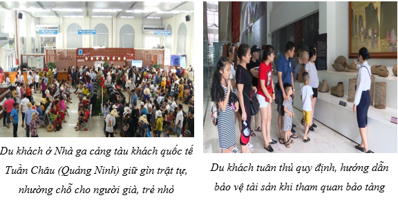 CHỦ ĐỀ 5: ỨNG XỬ CÓ VĂN HÓA Ở NƠI CÔNG CỘNGMỤC TIÊU CHỦ ĐỀ:Thể hiện được hành vi văn hóa nơi công cộng.Thiết lập được các mối quan hệ với cộng đồng, thể hiện được sự sẵn sàng giúp đỡ, chia sẻ với những hoàn cảnh khó khăn.Lập và thực hiện được kế hoạch hoạt động thiện nguyện tại địa phương, biết vận động người thân và bạn bè tham gia các hoạt động thiện nguyện ở nơi cư trú.Giới thiệu được một số truyền thống của địa phương. HOẠT ĐỘNG GIÁO DỤCTUẦN…..: HOẠT ĐỘNG 1 – THỂ HIỆN HÀNH VI VĂN HÓA Ở NƠI CÔNG CỘNG